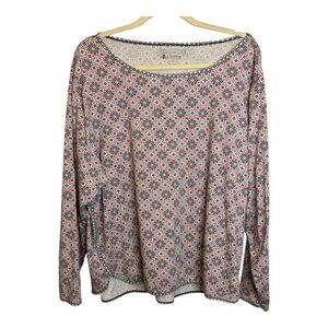 Coolibar Shirt Women's Size 3X Geometric Print UPF 50+ Long Sleeve